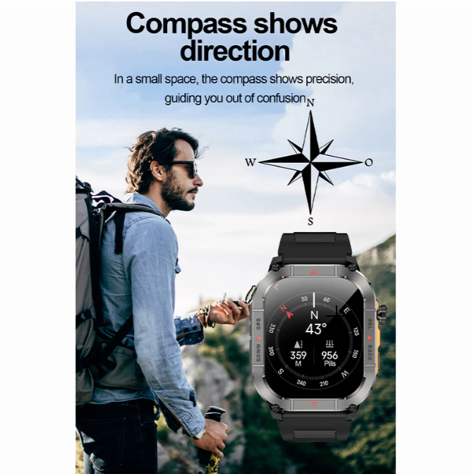 T900 Ultra Max Pro Smartwatch – Rugged Design, Bluetooth Calling & Fitness Tracking