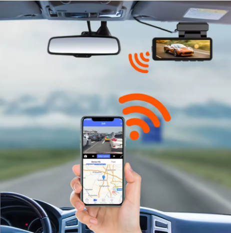 4K Ultra HD Dual Lens Dash Cam with GPS & WiFi – Front and