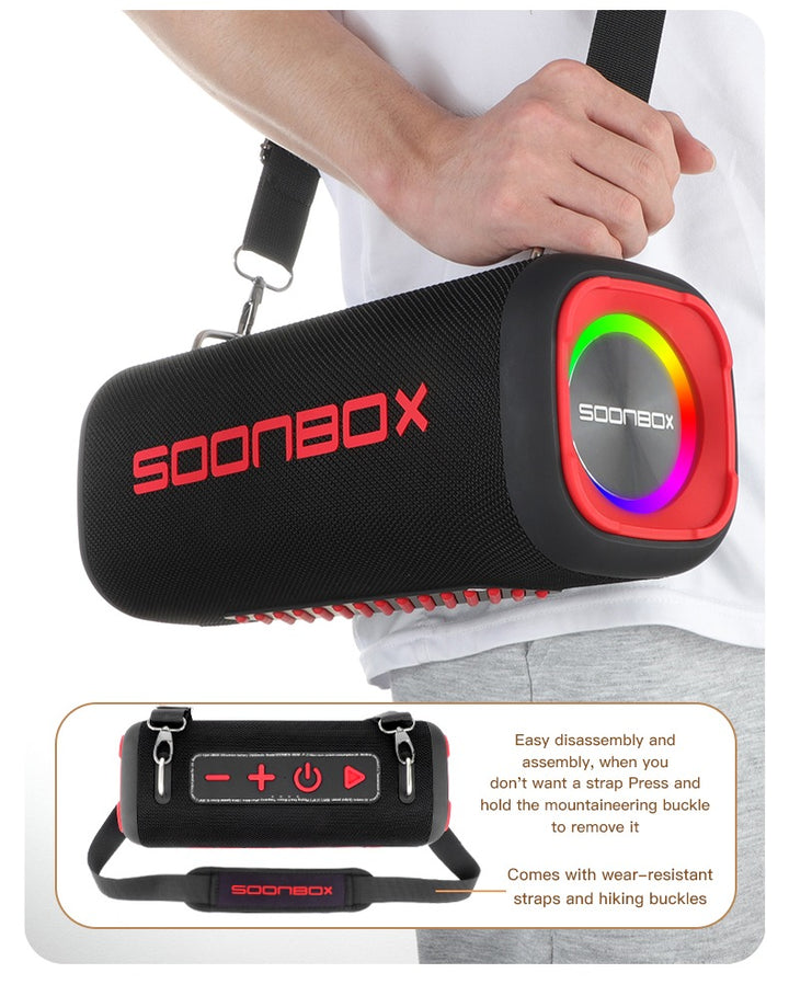 SOONBOX 80W Bluetooth 5.3 Speaker – Deep Bass, RGB Lights