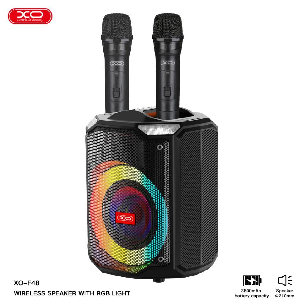 XO-F48 Wireless Bluetooth Speaker with RGB Lights & Dual Microphones