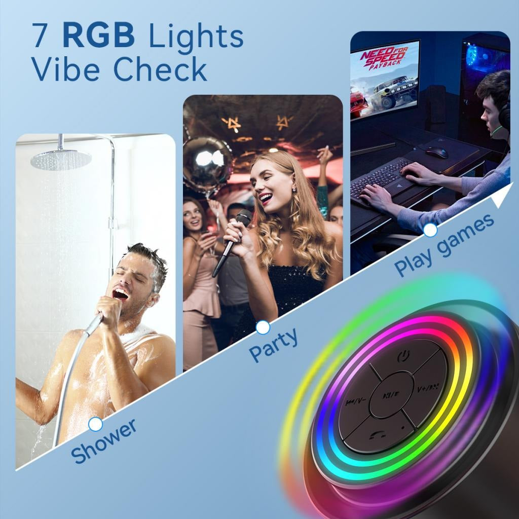 Portable Bluetooth Speaker with 7 RGB Lights