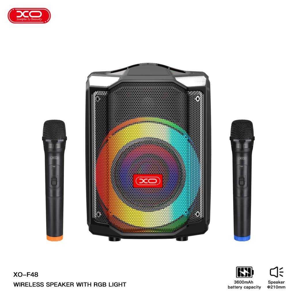 XO-F48 Wireless Bluetooth Speaker with RGB Lights & Dual Microphones