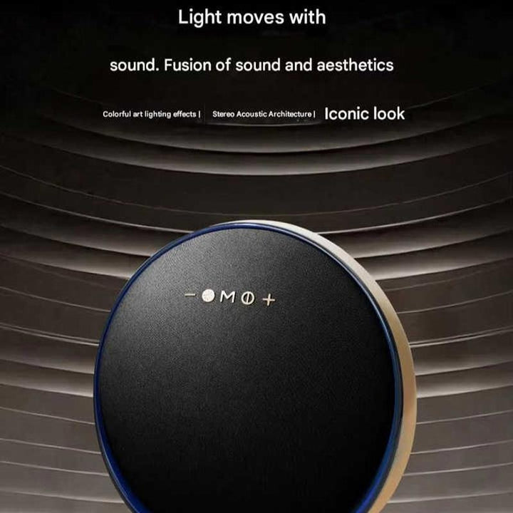 MI Round Bluetooth Wireless Speaker – 360° Surround Sound, Stylish Fabric Design