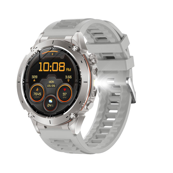 TKYUAN Flashlight Sport Smartwatch – GPS, 3ATM Waterproof, 730mAh Battery & Health Tracking