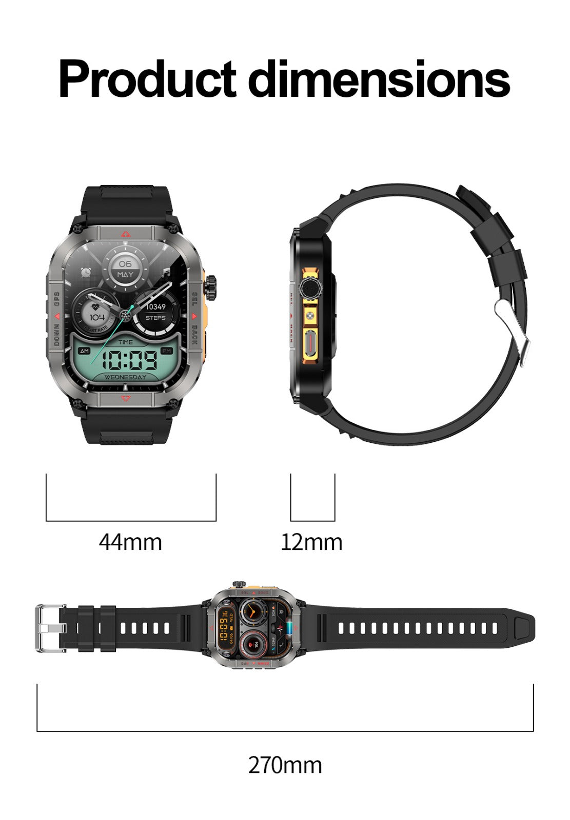 T900 Ultra Max Pro Smartwatch – Rugged Design, Bluetooth Calling & Fitness Tracking