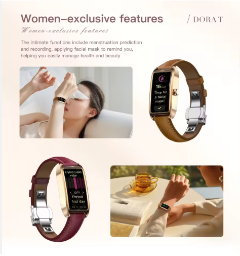 Luxury Women’s Rectangular Quartz Watch – Leather Strap, Elegant Gold Design